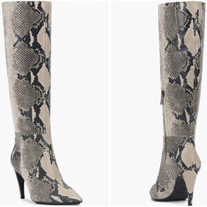 Vince Camuto Women's Brigitte Leather Heel Boots Snake Sz.8.5